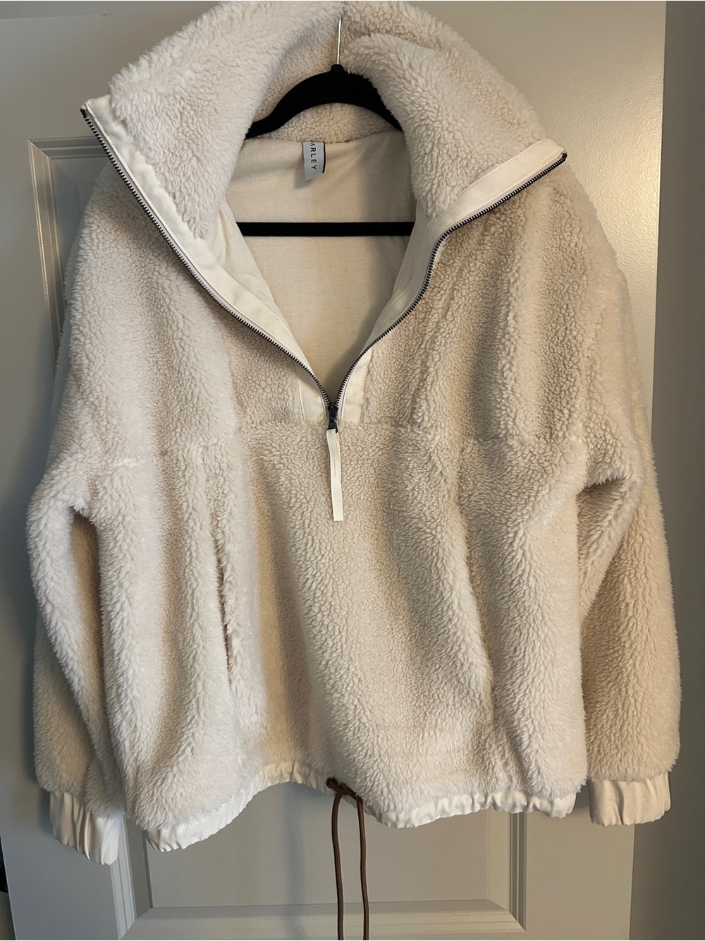 Varley Cozy Sherpa Half-Zip Pullover Jacket - Cream